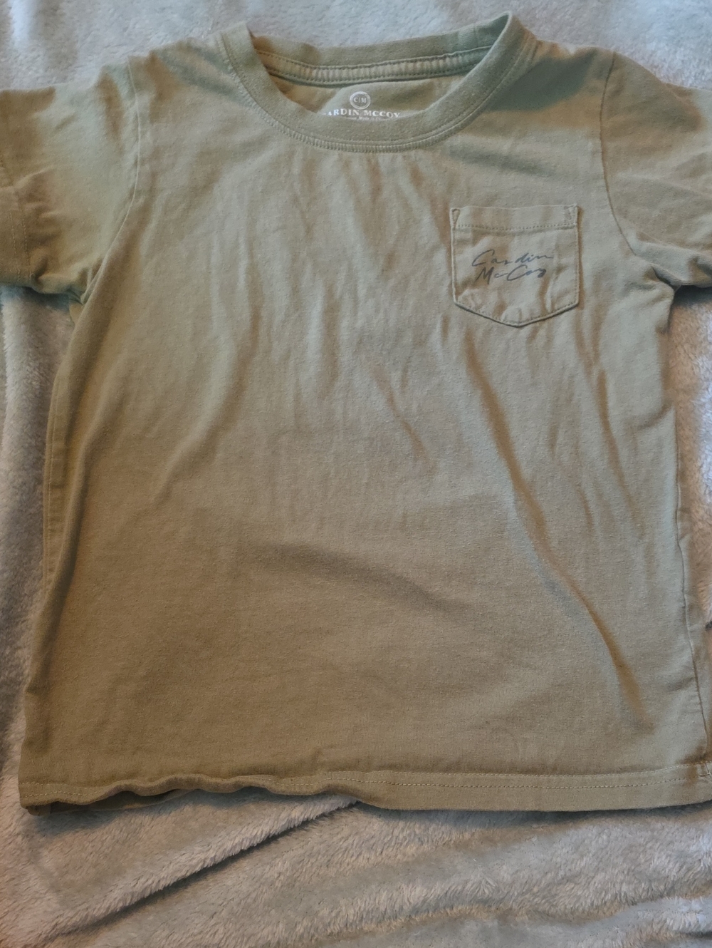 Arden McCoy Kids' Short Sleeve Pocket Tee - Olive Green